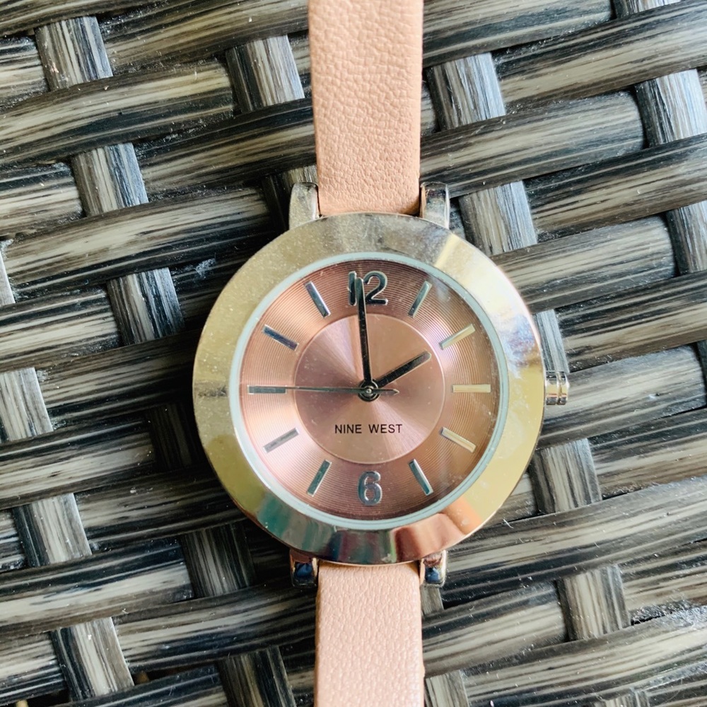 Nine West Rose Gold face & pink strap watch